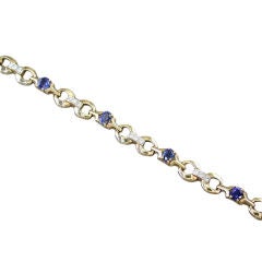 Charming sapphire, diamond & gold bracelet by Tiffany