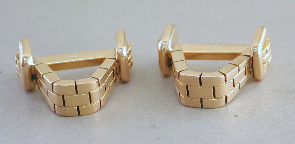 Pair French gold cufflinks
