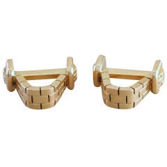 Pair French gold cufflinks