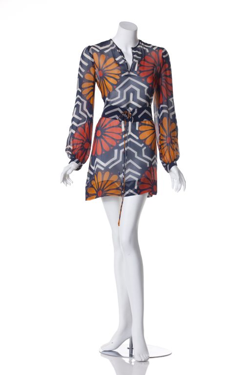 Coquette 1980's Csandra Paris Silk Chiffon Tunic/Dress