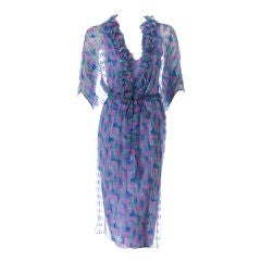 Coquette 1970's Criscione New York Silk Dress
