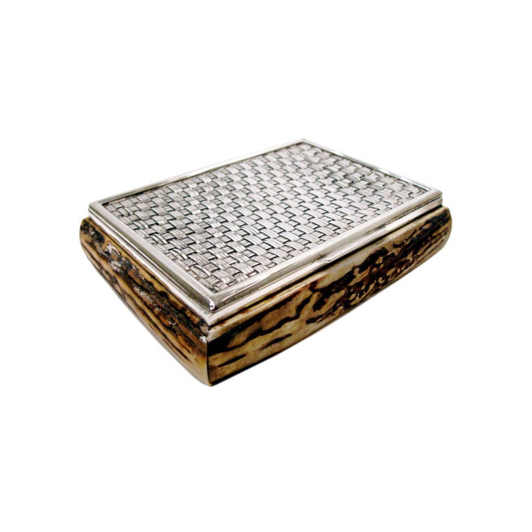 Gucci Sterling Silver & Bone Cigarette/Trinket Box For Sale