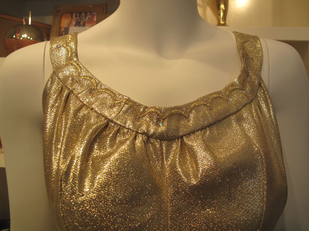 Vintage 1950's Gold Metallic Pinup Bathing Suit