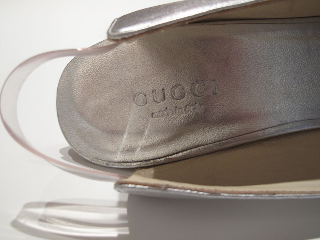 Gucci Silver Leather Shoes