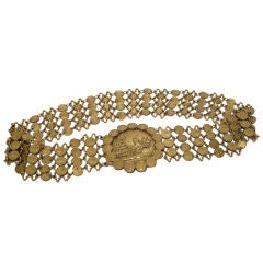 Vintage 1970
s Gold Metal Coin Belt