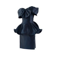 1980's Silk Organza Bustle dress