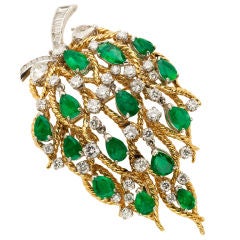 Emerald and Diamond Brooch, Pendant
