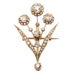 Diamond En Tremblant Floral Form Brooch