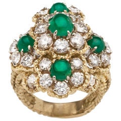 Cabochon Emerald and Diamond Ring, Hammerman Brothers