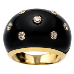Black Onyx And Diamond Ring