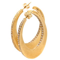 Mouawad "Tribal" Diamond and Gold Earrings