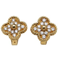VAN CLEEF & ARPELS   Diamond and Gold Earrings