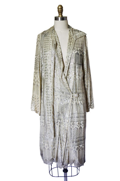 1920s Rare Assuit and Net Silver Flapper Coat at 1stDibs