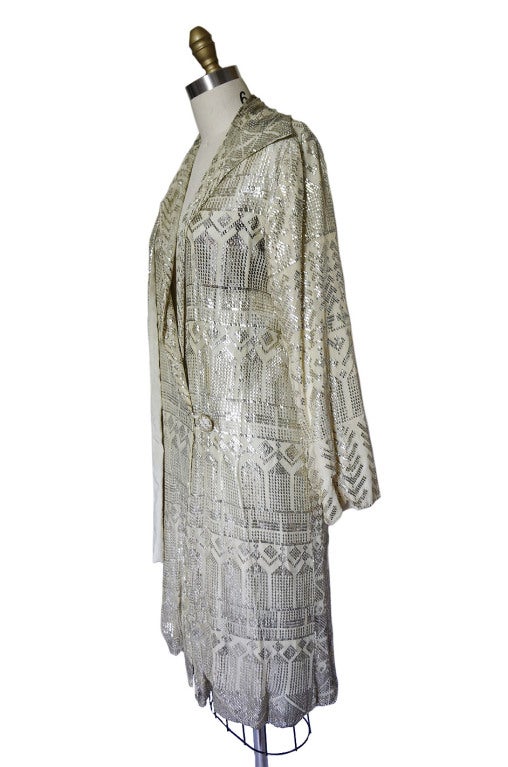 1920s Rare Assuit and Net Silver Flapper Coat at 1stDibs