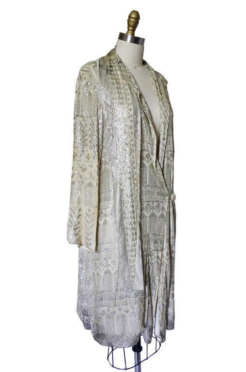 Women's 1920s Rare Assuit & Net Silver Flapper Coat