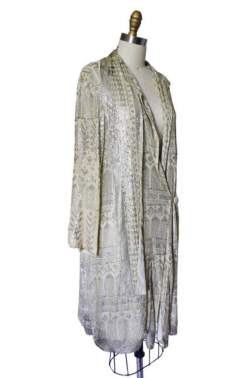 Women's 1920s Rare Assuit & Net Silver Flapper Coat