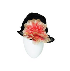 Vintage Wonderful Edwardian Net Hat with Flower