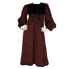 1970s Yves Saint Laurent Smock Dress
