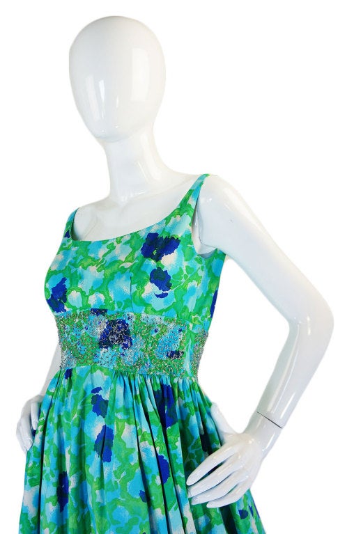 1960s Beaded Malcolm Starr Sun Dress 2