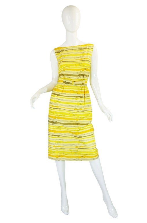 1950s Helen Whiting Yellow Bow Dress at 1stdibs