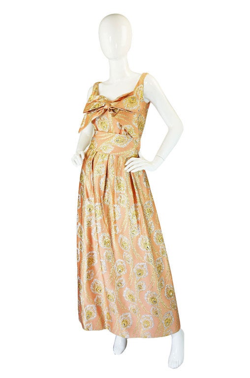Women's 1950s Ceil Chapman Silk Brocade Gown