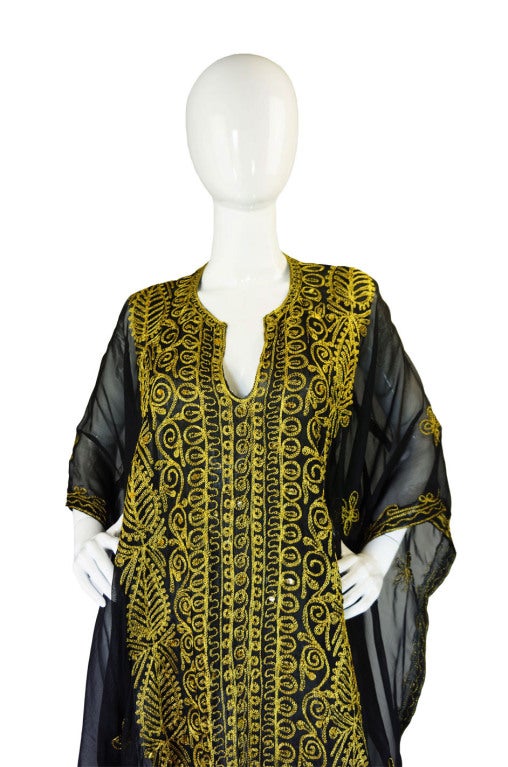 1970s Hippie Chic Embroidered Caftan 2