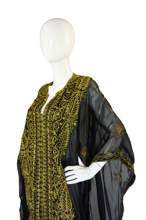 1970s Hippie Chic Embroidered Caftan 3