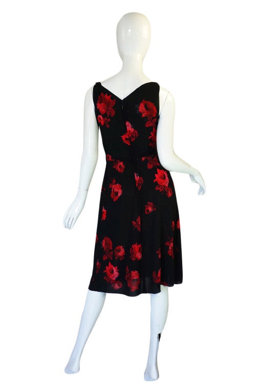 Women's 2005 Iconic Rose Print Prada Silk Dress