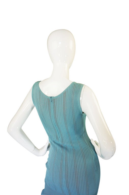 c.2008 Blue Azzedine Alaia Knit Dress 3