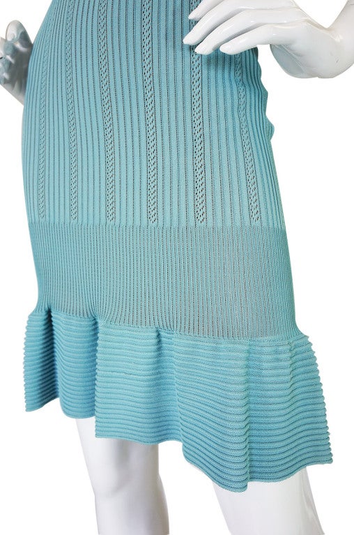 c.2008 Blue Azzedine Alaia Knit Dress 4