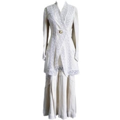 Vintage Edwardian Linen & Lace Walking Suit