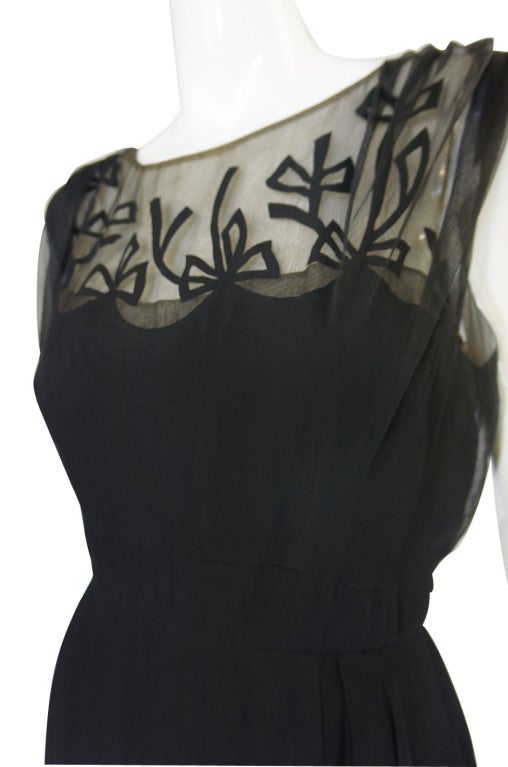 1950s Sophie of Saks Silk Bow Dress For Sale 3