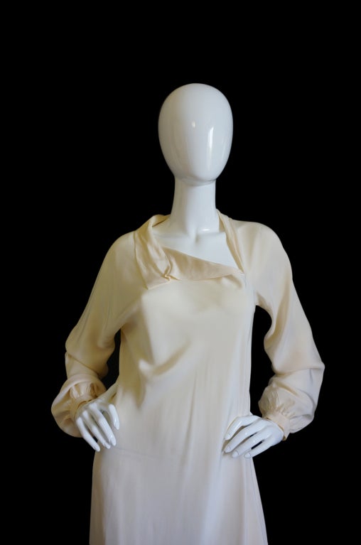 Spring 1977 Spiral Cut Halston Silk Dress For Sale 1