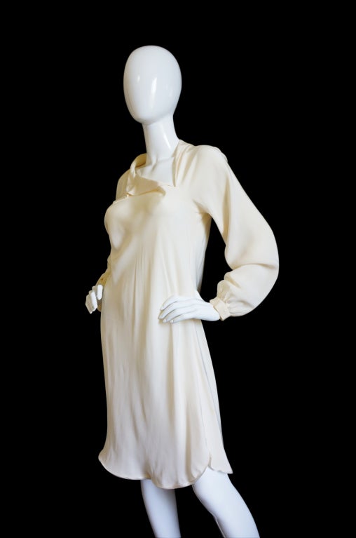 Spring 1977 Spiral Cut Halston Silk Dress For Sale 2