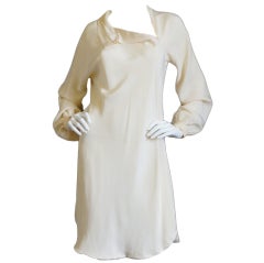 Spring 1977 Spiral Cut Halston Silk Dress For Sale at 1stDibs