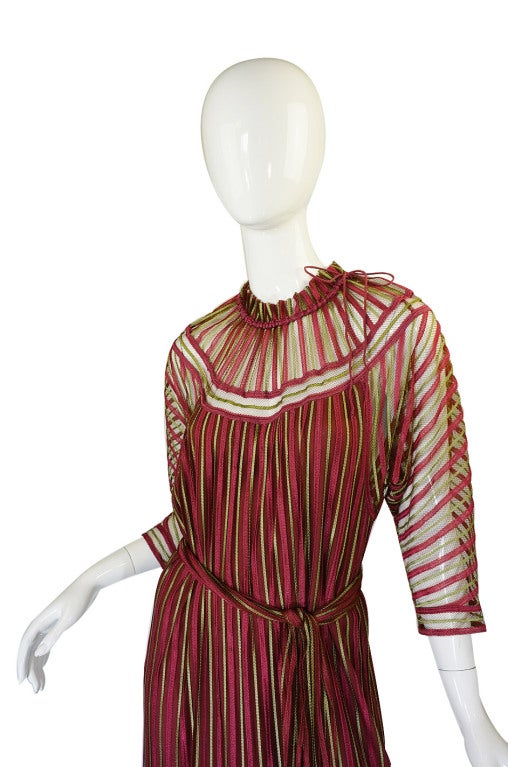 1970s Silk Net Janice Wainwright Dress For Sale 2