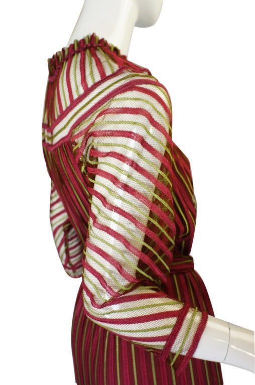 1970s Silk Net Janice Wainwright Dress For Sale 3