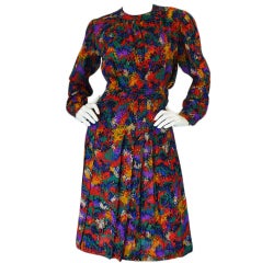 Vintage 1970s Yves Saint Laurent Top & Skirt Set