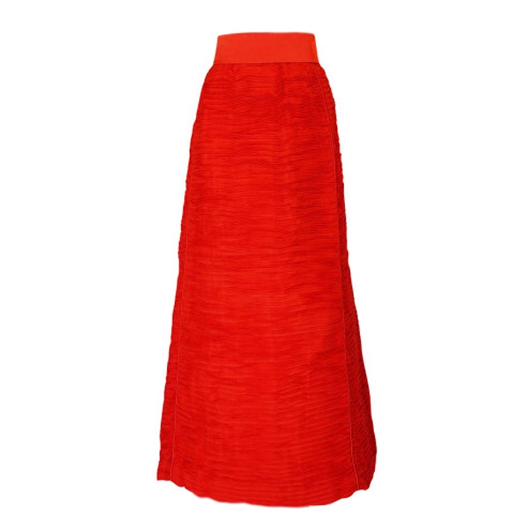 1960s Sybil Connolly Pleated Linen Skirt