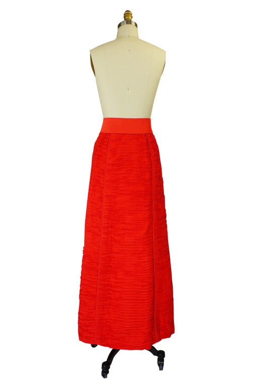1960s Sybil Connolly Pleated Linen Skirt 1