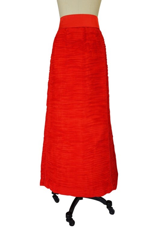 1960s Sybil Connolly Pleated Linen Skirt 2