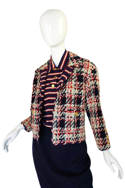 1970s Chanel Three Piece Boucle Suit 1
