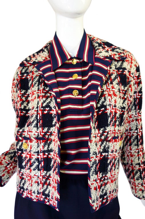 1970s Chanel Three Piece Boucle Suit 4