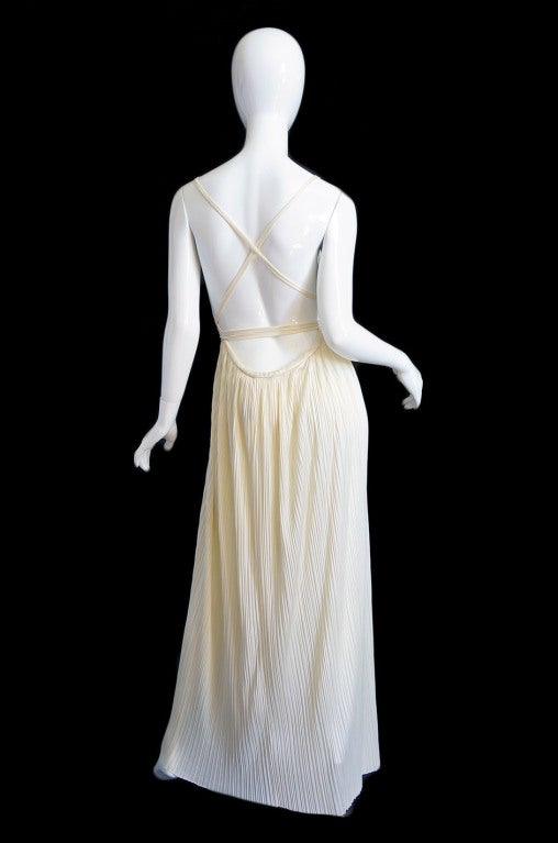 TWO 1970s Halston Grecian Wrap Gowns 1