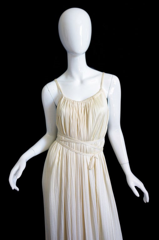 TWO 1970s Halston Grecian Wrap Gowns 2
