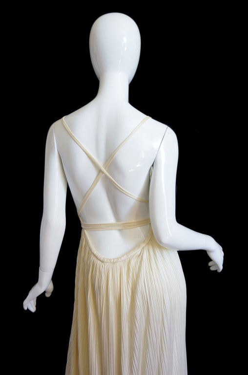 TWO 1970s Halston Grecian Wrap Gowns 4