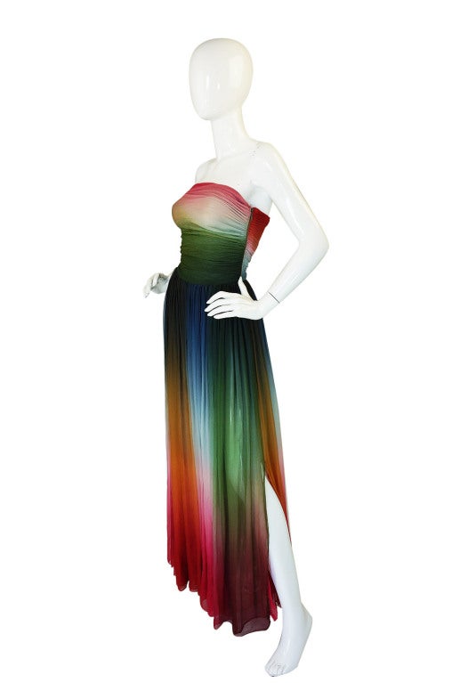 1970s Bill Blass Couture Ombre Gown 1