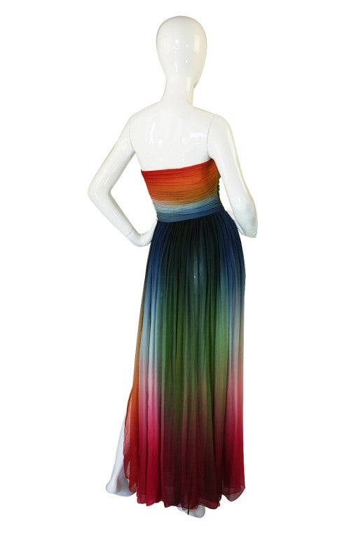 1970s Bill Blass Couture Ombre Gown 2