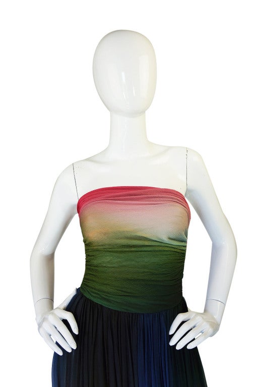 1970s Bill Blass Couture Ombre Gown 3