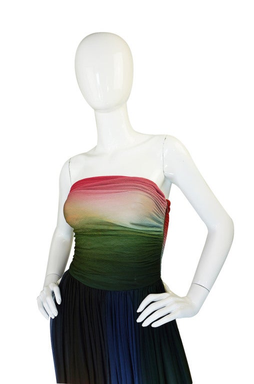 1970s Bill Blass Couture Ombre Gown 4